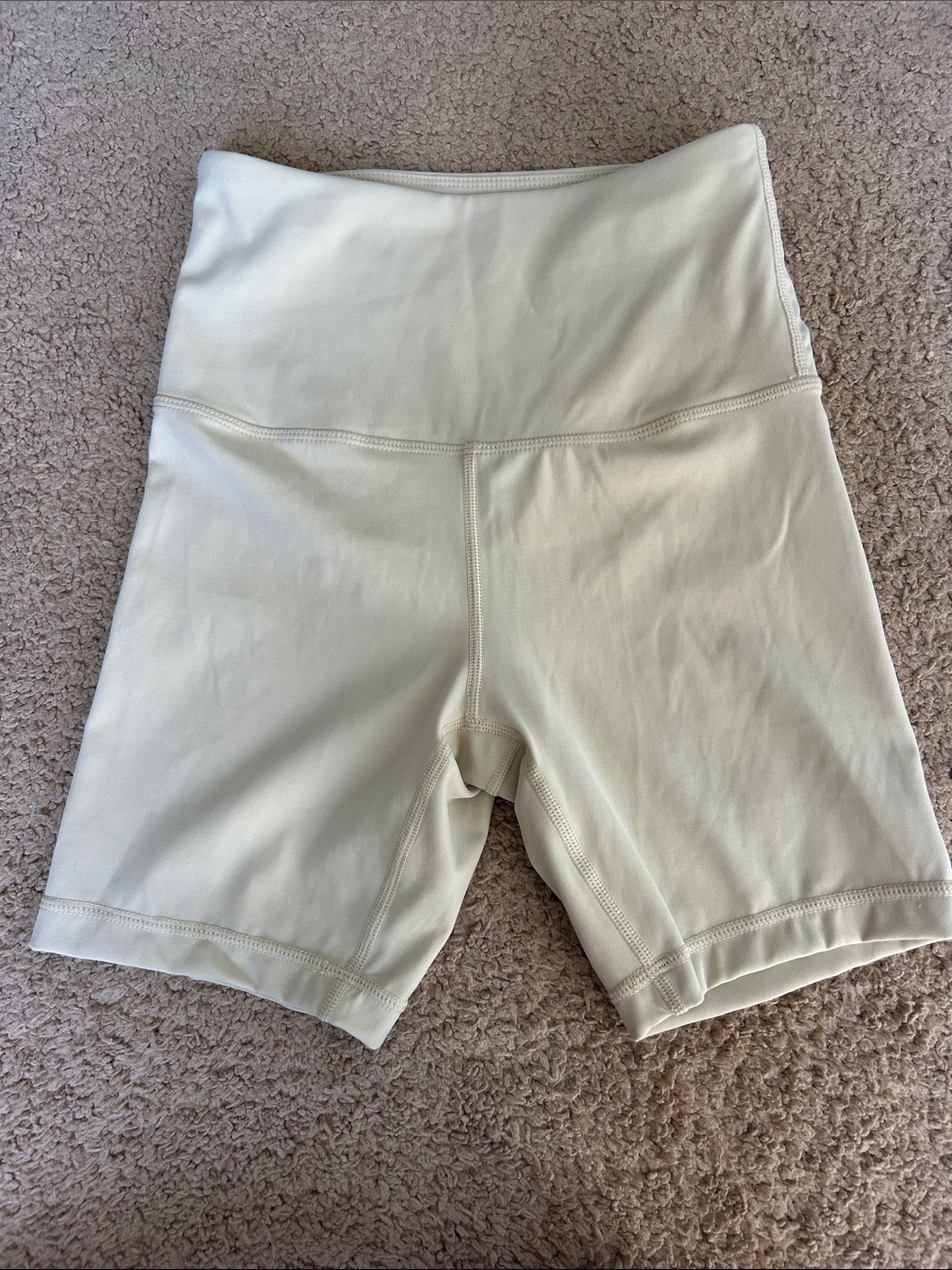 High-Waist Women's Biker Shorts - Cream
